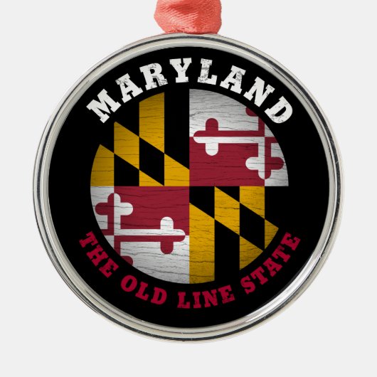 MARYLAND OLD LINE STAAT FLAG ORNAMENT AUS METALL (Vorne)