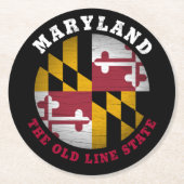 MARYLAND OLD LINE STAAT FLAG RUNDER PAPPUNTERSETZER (Vorderseite)