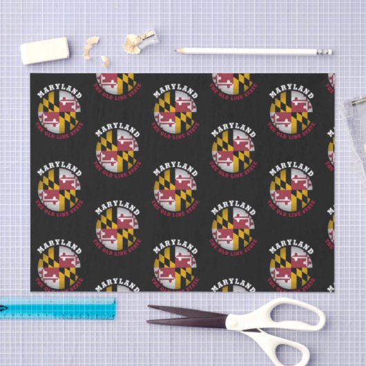 MARYLAND OLD LINE STAAT FLAG SEIDENPAPIER (Handwerk)