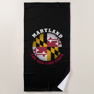 MARYLAND OLD LINE STAAT FLAG STRANDTUCH