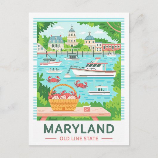 Maryland Old Line Staat USA Summer Travel Postkarte (Vorderseite)