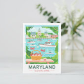 Maryland Old Line Staat USA Summer Travel Postkarte (Stehend Vorderseite)