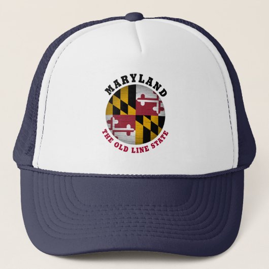 MARYLAND OLD LINE STAATE FLAG TRUCKER HAT TRUCKERKAPPE (Vorderseite)