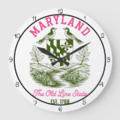 Maryland Old Line State Birds  Große Wanduhr (Vorderseite)