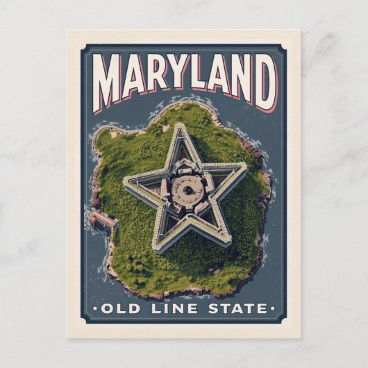 Maryland Old Line State Star Fort Aerial View Postkarte (Vorderseite)