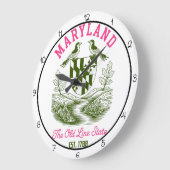Maryland Old Line State Vögel  Große Wanduhr (Winkel)
