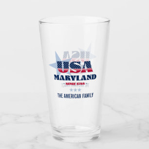 Maryland Patriotic Pride Personalisiert Glas