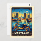 Maryland | Patriotischer Geist Vintag Postkarte (Vorne/Hinten)