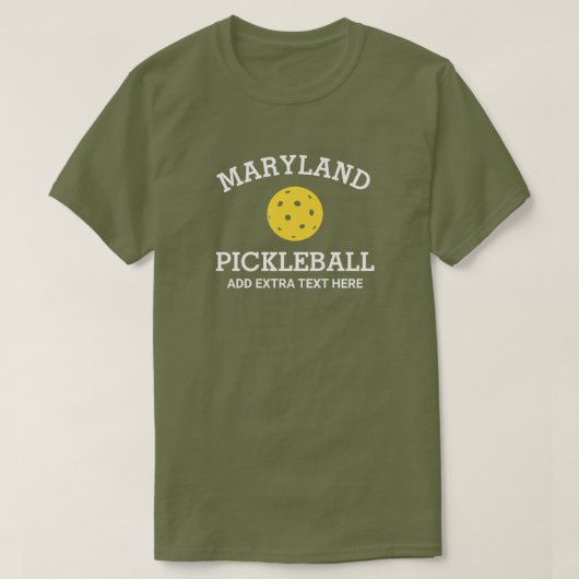 Maryland Pickleball Add Club Partner Name Custom T-Shirt (Design vorne)