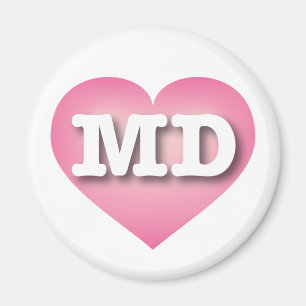 Maryland Pink Fade Heart - I Liebe MD Magnet