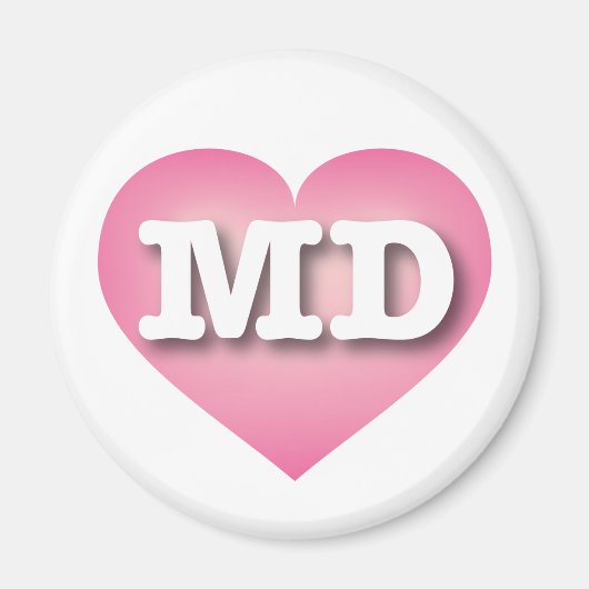 Maryland Pink Fade Heart - I Liebe MD Magnet (Vorne)