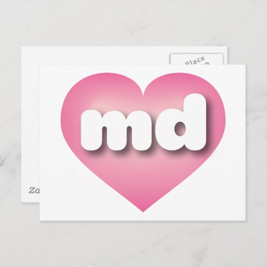 Maryland pink fade heart - I Liebe md Postkarte (Vorne/Hinten)