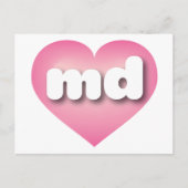 Maryland pink fade heart - I Liebe md Postkarte (Vorderseite)