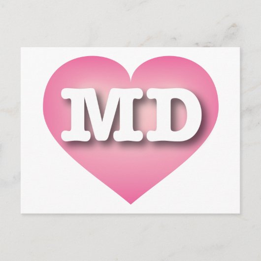 Maryland Pink Fade Heart - I Liebe MD Postkarte (Vorderseite)