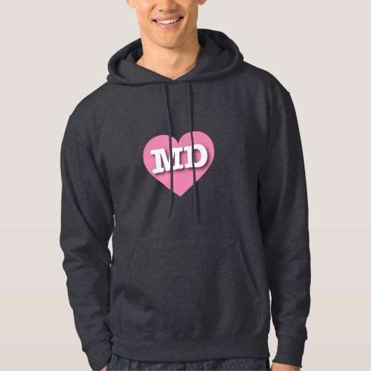 Maryland Pink Heart - I Liebe MD Hoodie (Vorderseite)