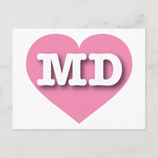 Maryland Pink Heart - I Liebe MD Postkarte (Vorderseite)