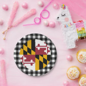 Maryland Plate, Buffalo kariert USA & Maryland Fla Pappteller (Party)