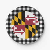 Maryland Plate, Buffalo kariert USA & Maryland Fla Pappteller (Vorderseite)