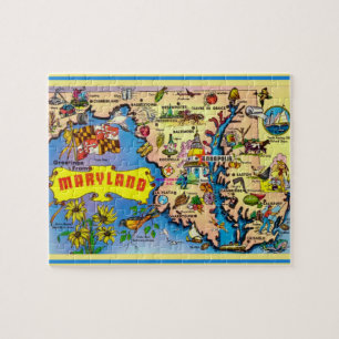 Maryland Postcard Karte Jigsaw Puzzle