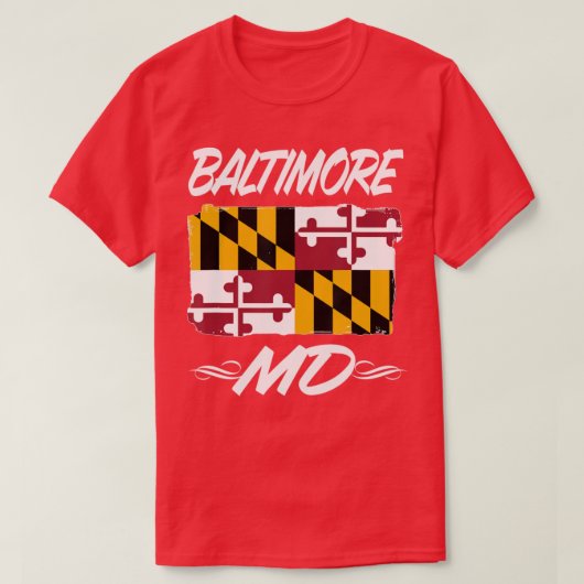 Maryland Pride Liebe Baltimore mit Maryland Flag T-Shirt (Design vorne)
