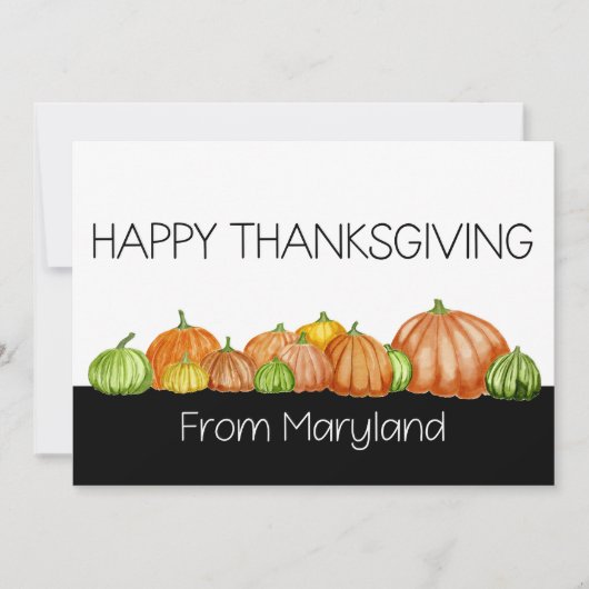 Maryland Pumpkins Erntedank Card Feiertagskarte (Vorderseite)