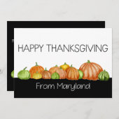 Maryland Pumpkins Erntedank Card Feiertagskarte (Vorne/Hinten)