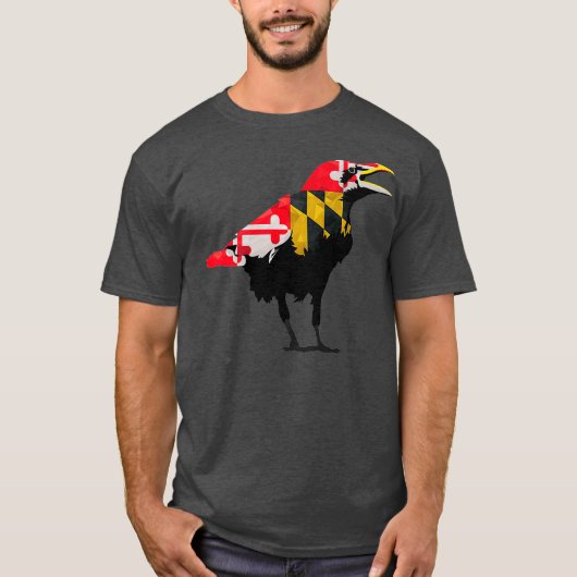 Maryland Raven Bird Staatsstolz Flag Premium T-Shirt (Vorderseite)