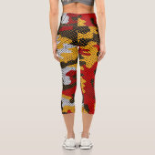 Maryland Red & Black Turtle Camo Printed Capri Leggings (Rückseite)