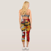Maryland Red & Black Turtle Camo Printed Capri Leggings (Rückseite)
