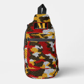 Maryland Red & Black Turtle Camo Printed Crossbody Bag (Vorderseite)