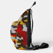 Maryland Red & Black Turtle Camo Printed Crossbody Bag (Rechts)