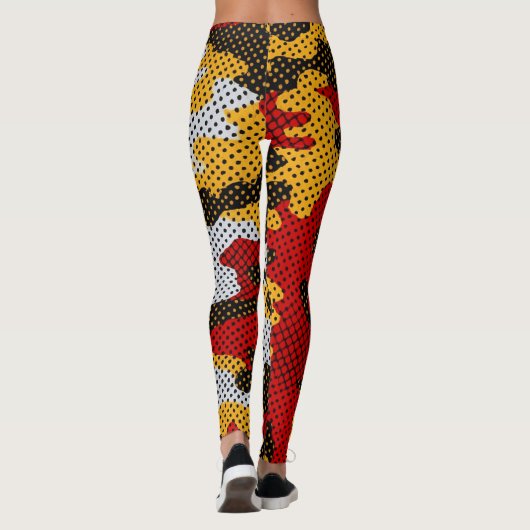 Maryland Red & Black Turtle Camo Printed Leggings (Rückseite)