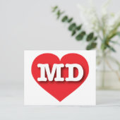 Maryland Red Heart - I Liebe MD Postkarte (Stehend Vorderseite)