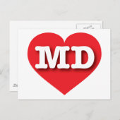 Maryland Red Heart - I Liebe MD Postkarte (Vorne/Hinten)