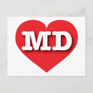 Maryland Red Heart - I Liebe MD Postkarte