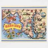 Maryland Retro-Wurfdecke Fleecedecke (Vorderseite (Horizontal))