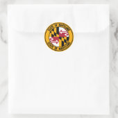 Maryland Round Emblem Runder Aufkleber (Tasche)
