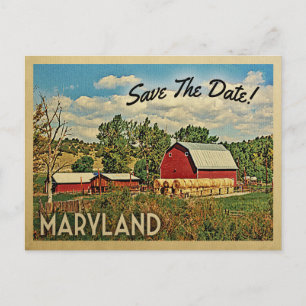 Maryland Save the Date Farm Barn Rustic Ankündigungspostkarte