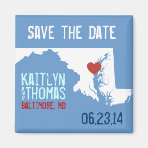 Maryland Save the Date - Individuell gestaltbare S Magnet