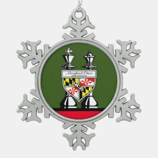 MARYLAND SCHACH SCHNEEFLOCKEN Zinn-Ornament