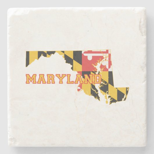 Maryland Shaped Old Line State Flag Marylander Steinuntersetzer (Vorderseite)