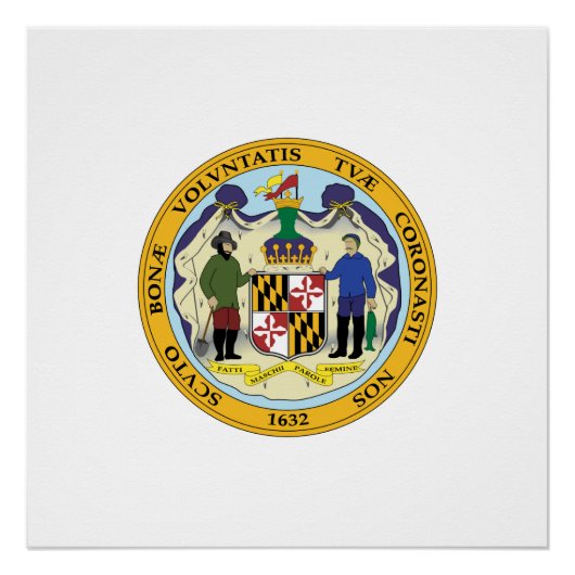 Maryland Siegel, amerikanisches Staat Siegel Poster (Vorderseite)