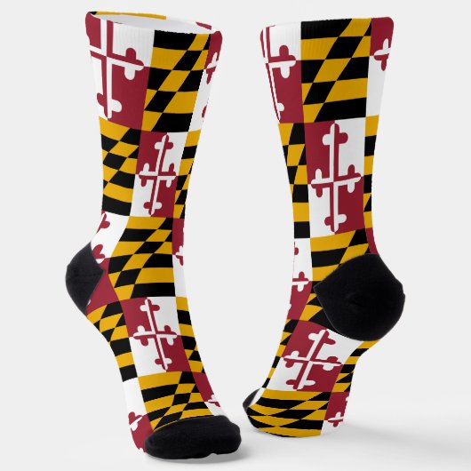 Maryland Socken, Maryland Flag, patriotisch Socken (Gewinkelt)