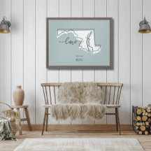 Maryland Staat Dog Lover Canvas Print