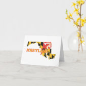 Maryland-Staat Flagge und Karten-Form-Anmerkung Karte (Gelbe Blume)