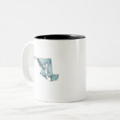 Maryland Staat Map Wasserfarbe Zweifarbige Tasse (Vorderseite Links)