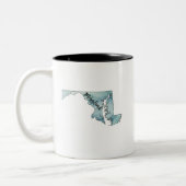 Maryland Staat Map Wasserfarbe Zweifarbige Tasse (Links)