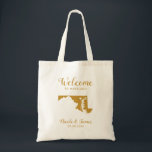 Maryland Staat Map Wedding Welcome Bag Tasche, Gol Tragetasche<br><div class="desc">Hochzeitswochenende Begrüßungsgeschenktasche für Gäste,  die außerhalb der Stadt wohnen,  für Ihre Hochzeit mit dem Bild von Maryland,  mit Herz können Sie an der genauen Lage platzieren. Fülle die Tasche mit deinen Lieblingsgoodies.</div>