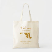 Maryland Staat Map Wedding Welcome Bag Tasche, Gol Tragetasche (Vorne)