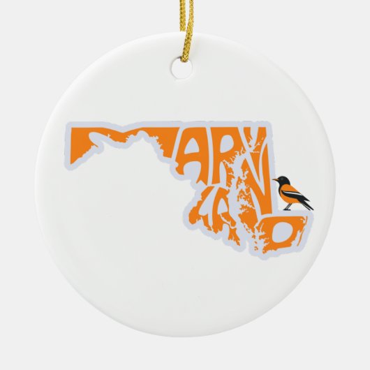 Maryland Staat Oriole Weihnachtsbaum Keramik Ornament (Vorne)